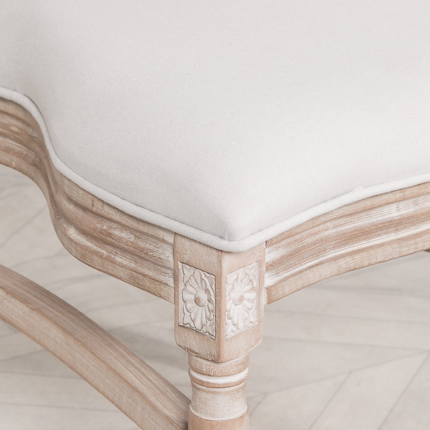 Louis Birch Wood Upholstered Dining Chair