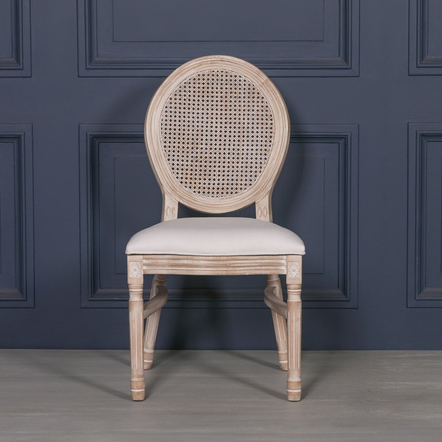 Louis Birch Wood Upholstered Dining Chair