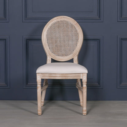 Louis Birch Wood Upholstered Dining Chair