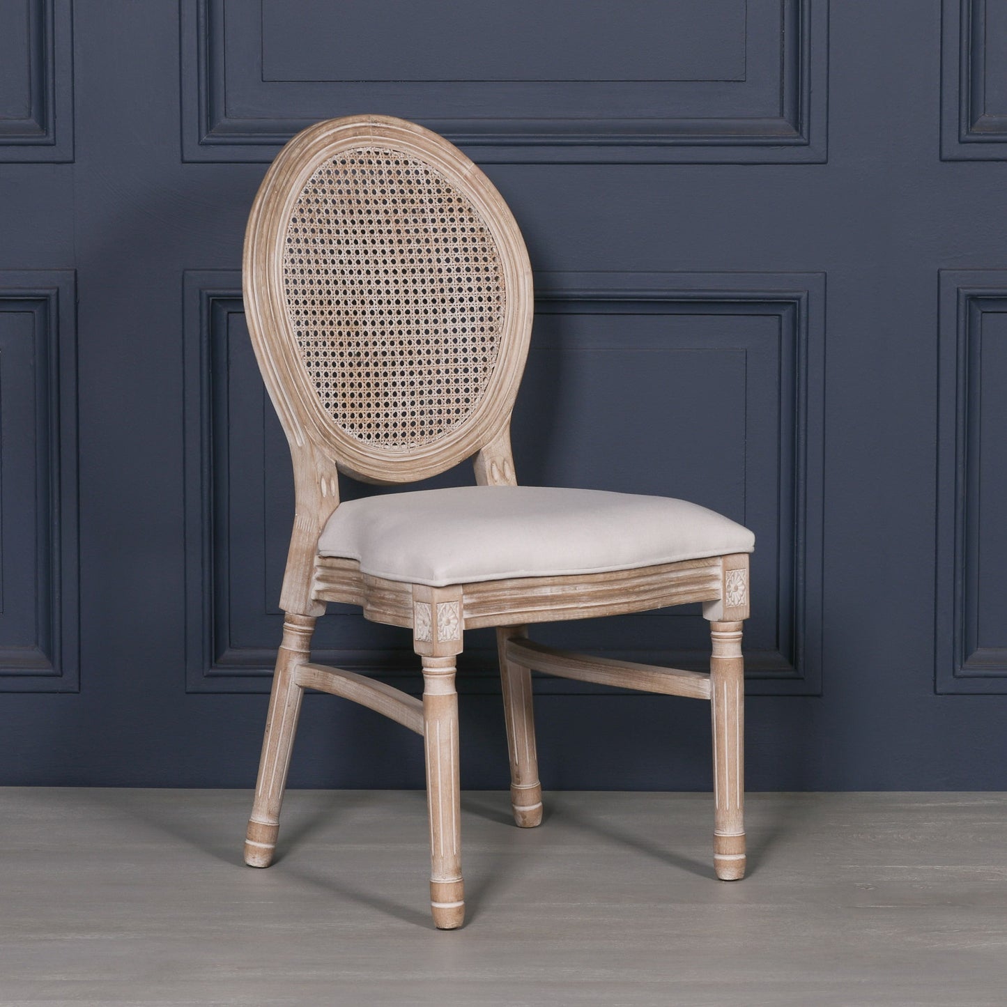 Louis Birch Wood Upholstered Dining Chair