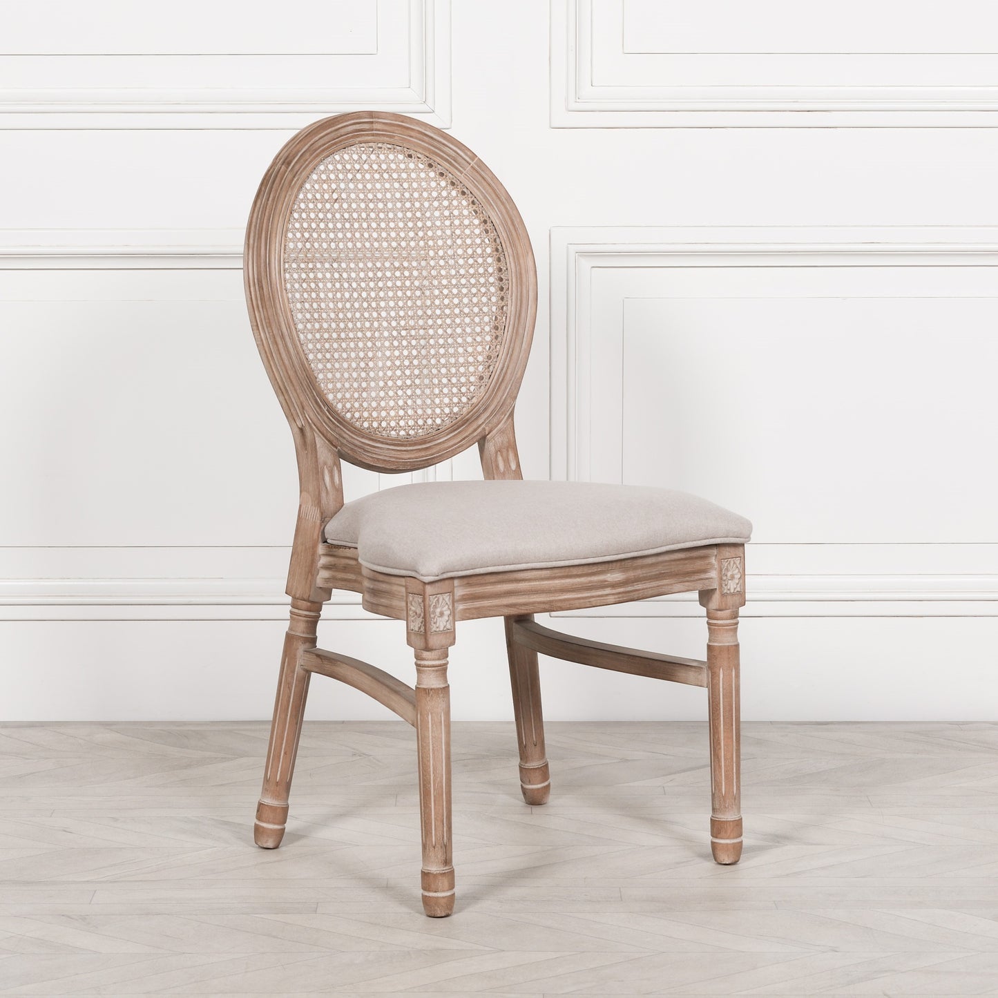 Louis Birch Wood Upholstered Dining Chair