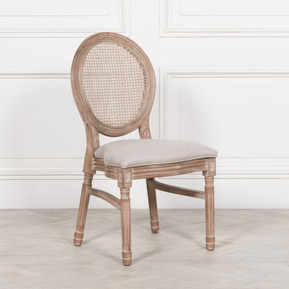 Louis Birch Wood Upholstered Dining Chair