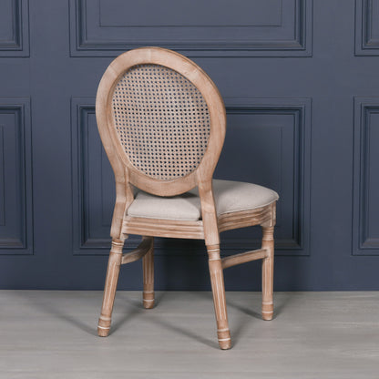 Louis Birch Wood Upholstered Dining Chair