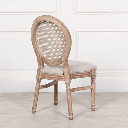 Louis Birch Wood Upholstered Dining Chair