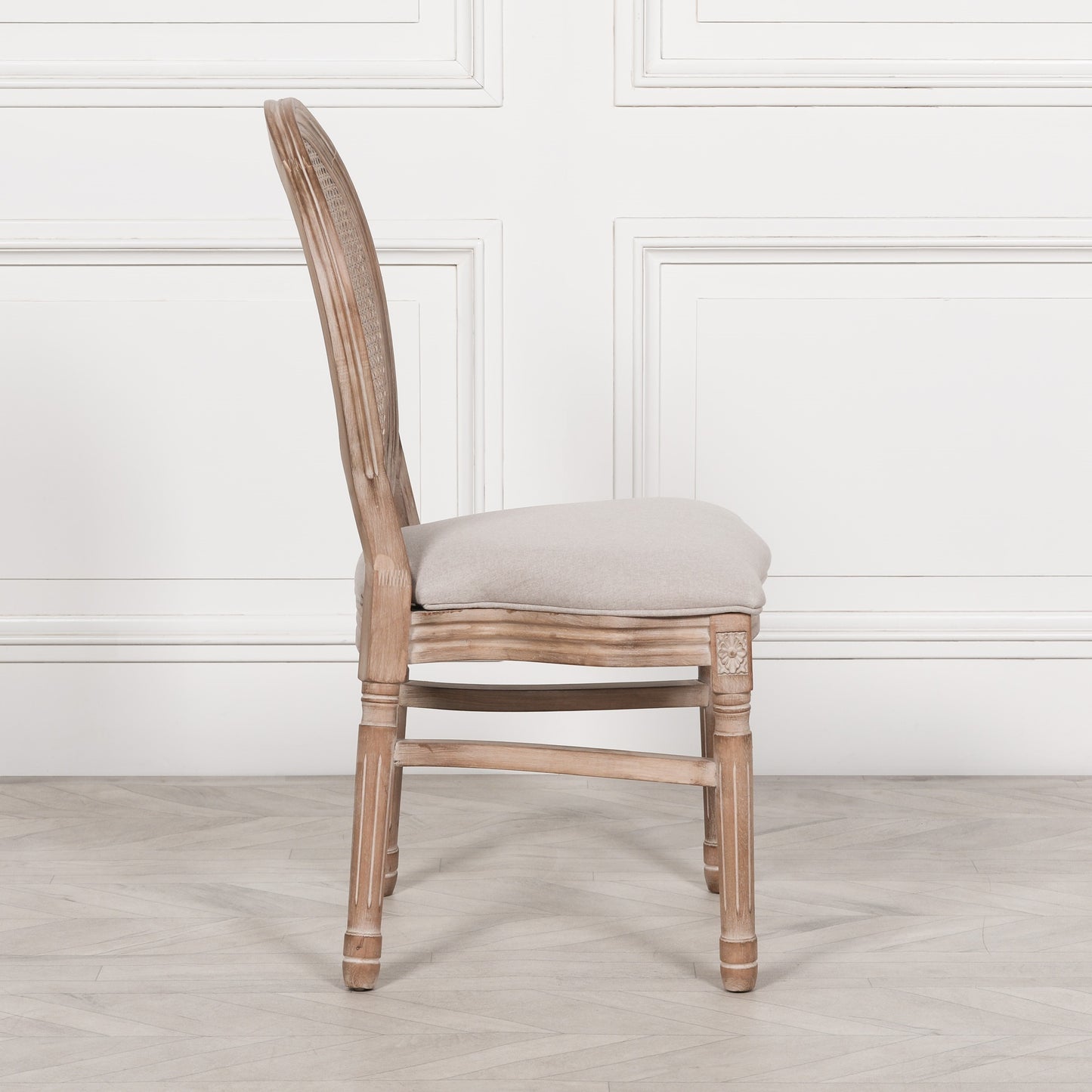 Louis Birch Wood Upholstered Dining Chair