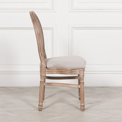 Louis Birch Wood Upholstered Dining Chair
