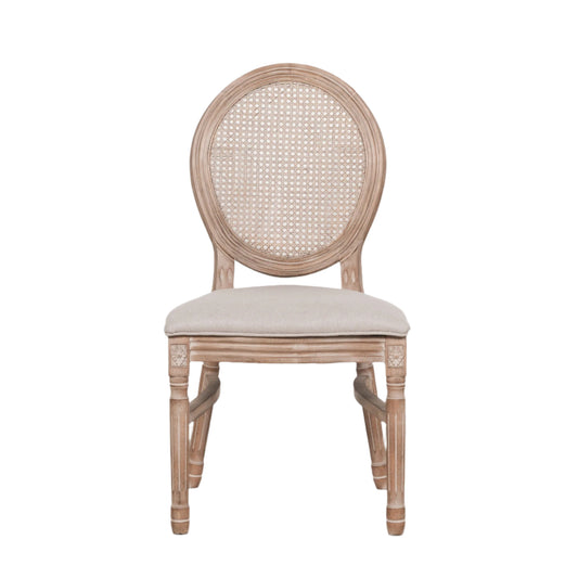 Louis Birch Wood Upholstered Dining Chair
