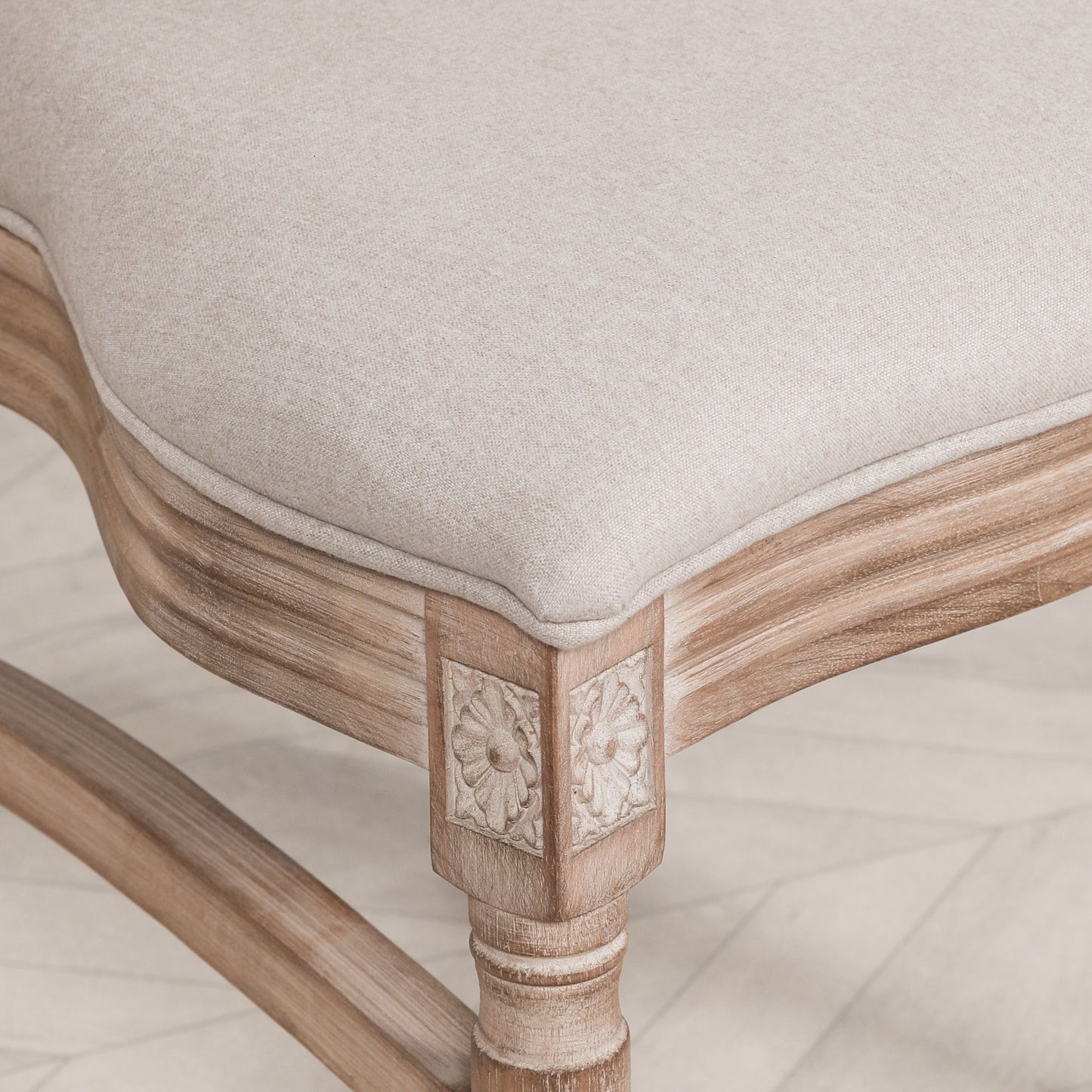 Louis Birch Wood Upholstered Dining Chair