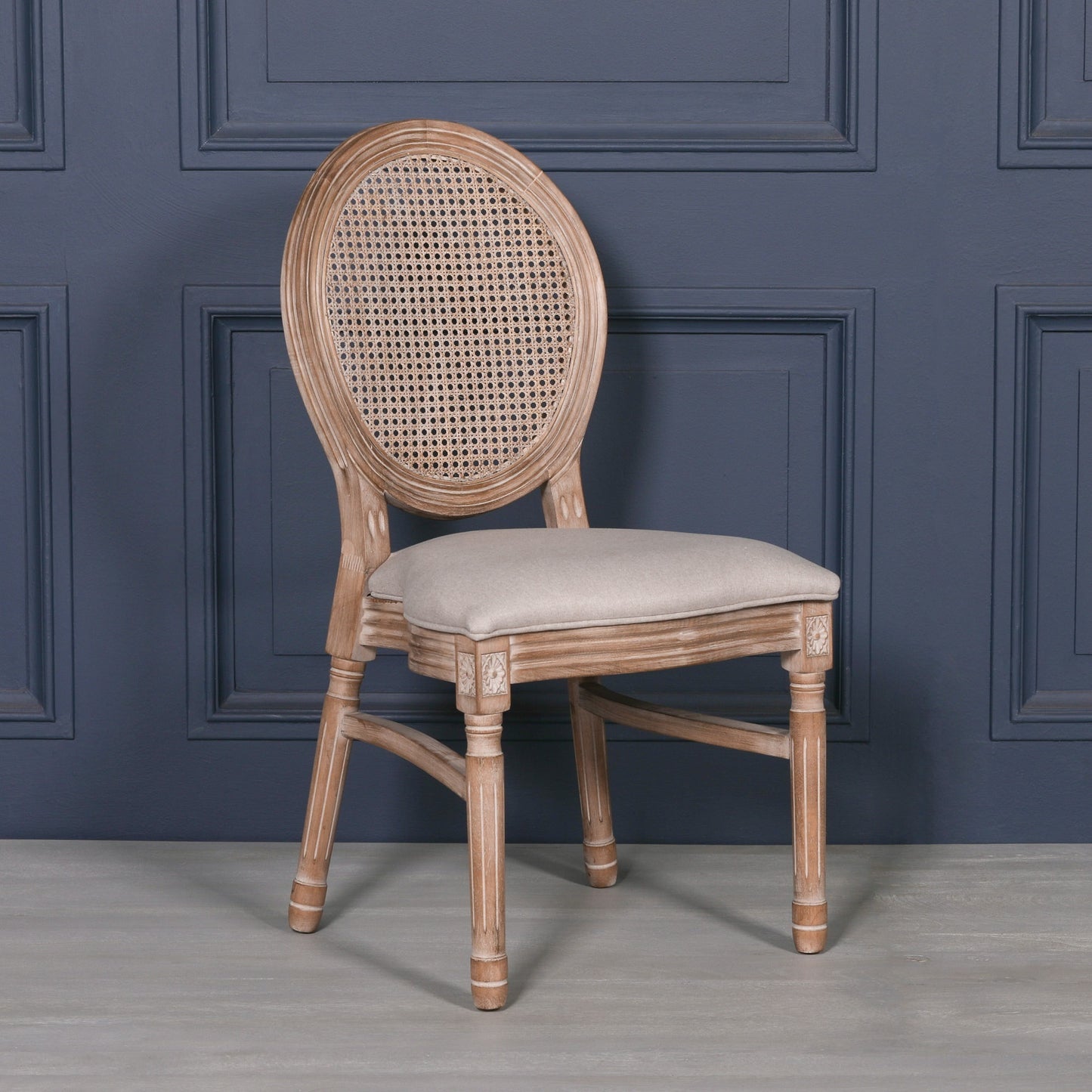 Louis Birch Wood Upholstered Dining Chair
