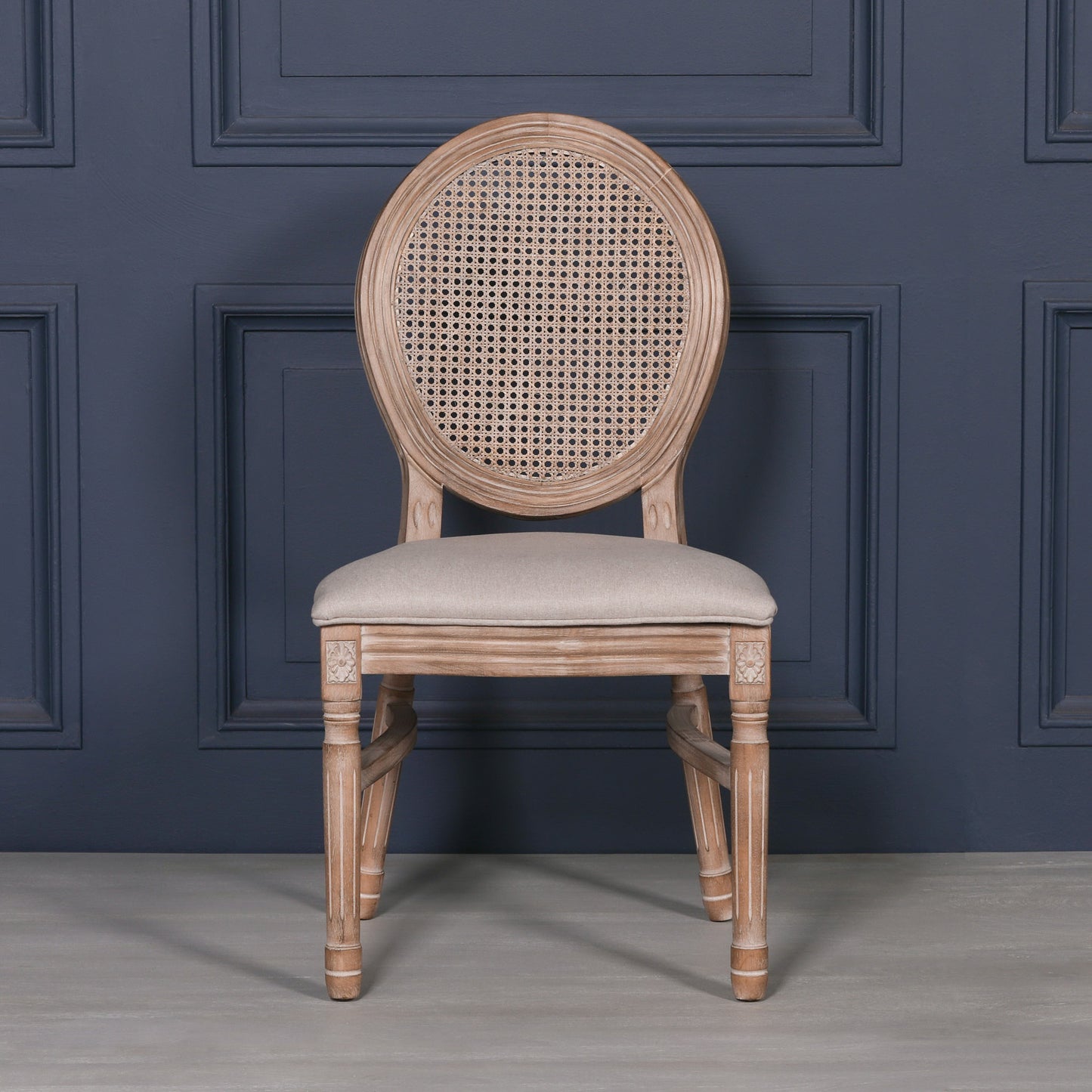 Louis Birch Wood Upholstered Dining Chair