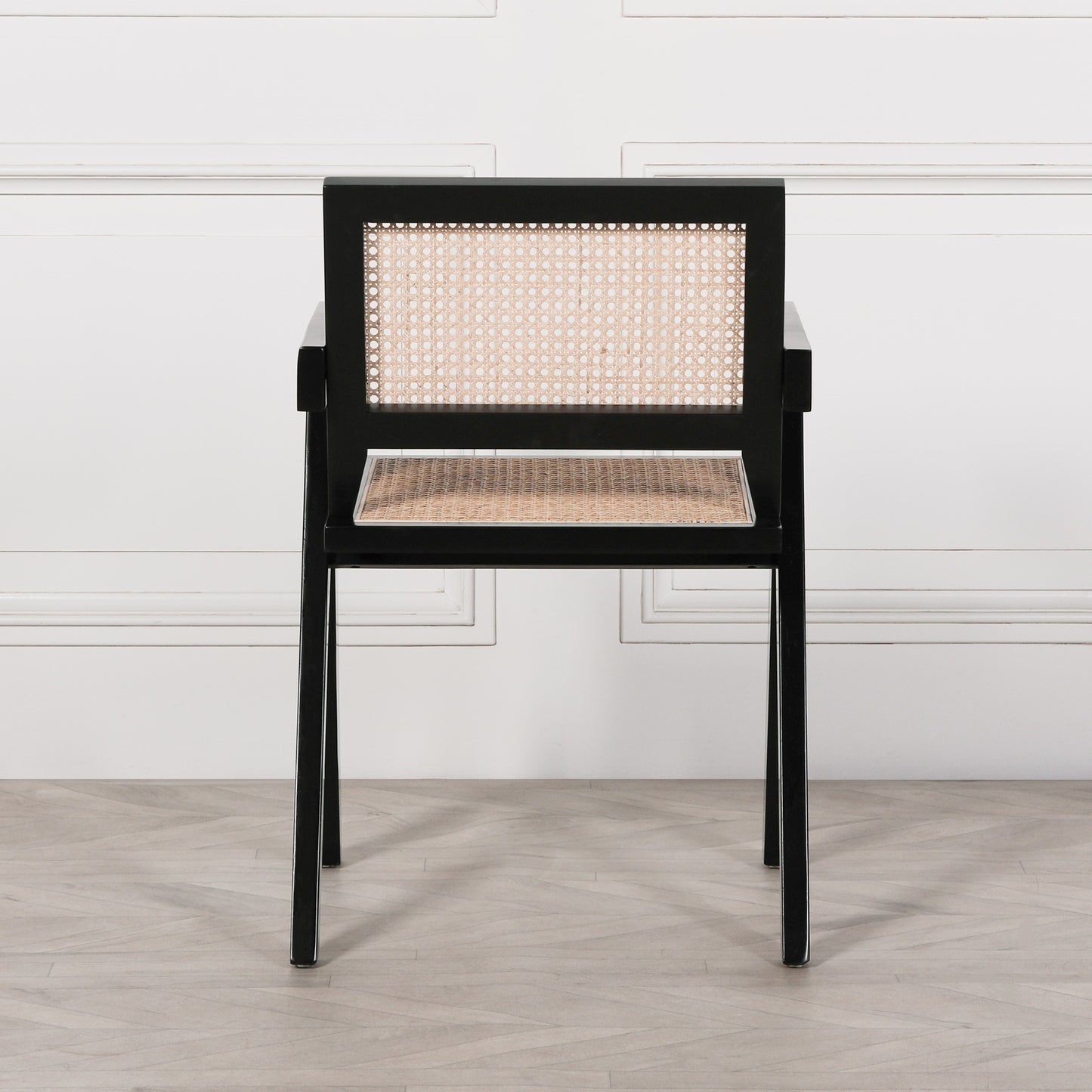 Noira Black Beech Wood Cane Dining Chair
