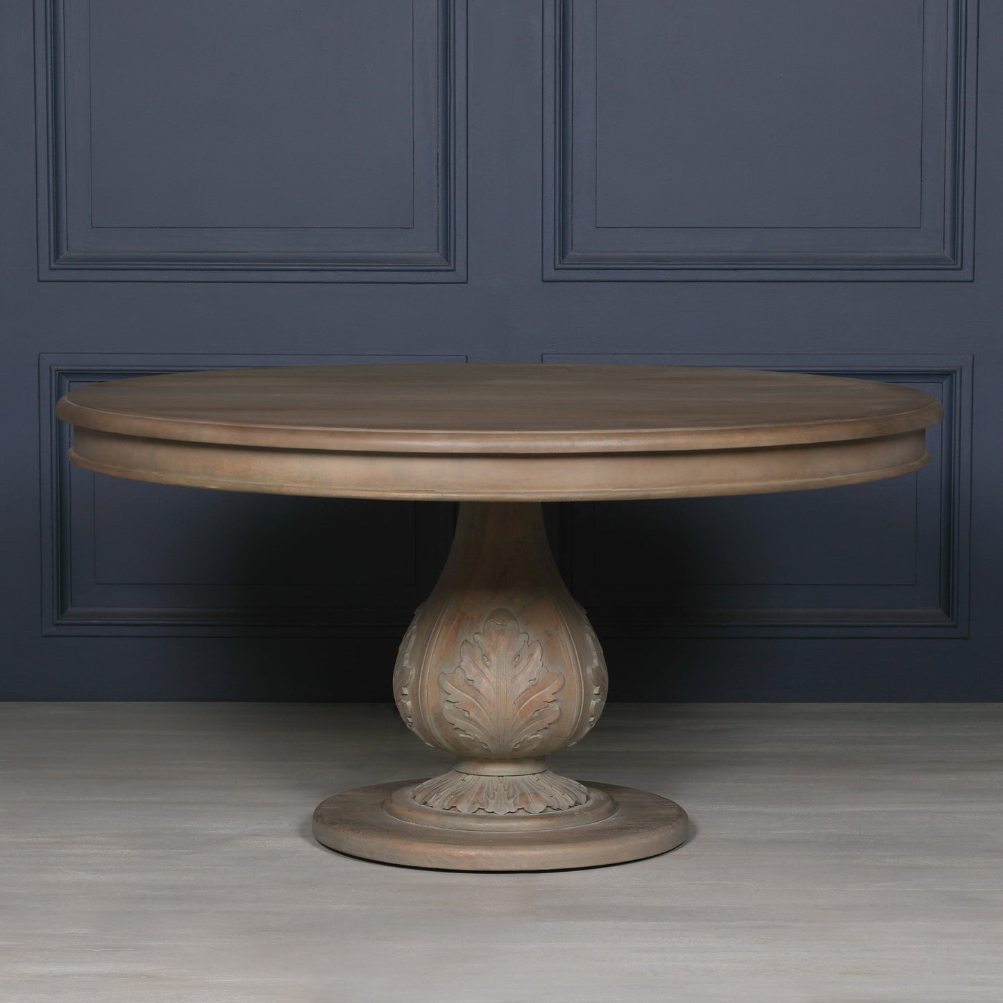 Acorn 150cm Round Rustic Washed Wood Dining Table