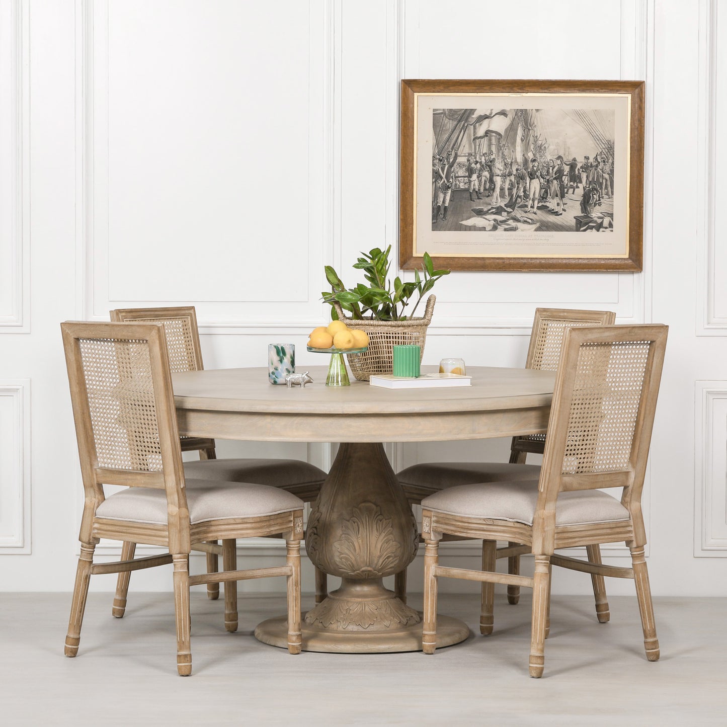 Acorn 150cm Rustic Light Wood Round Dining Table