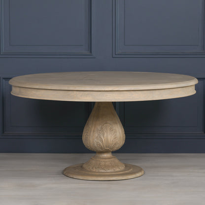 Acorn 150cm Rustic Light Wood Round Dining Table