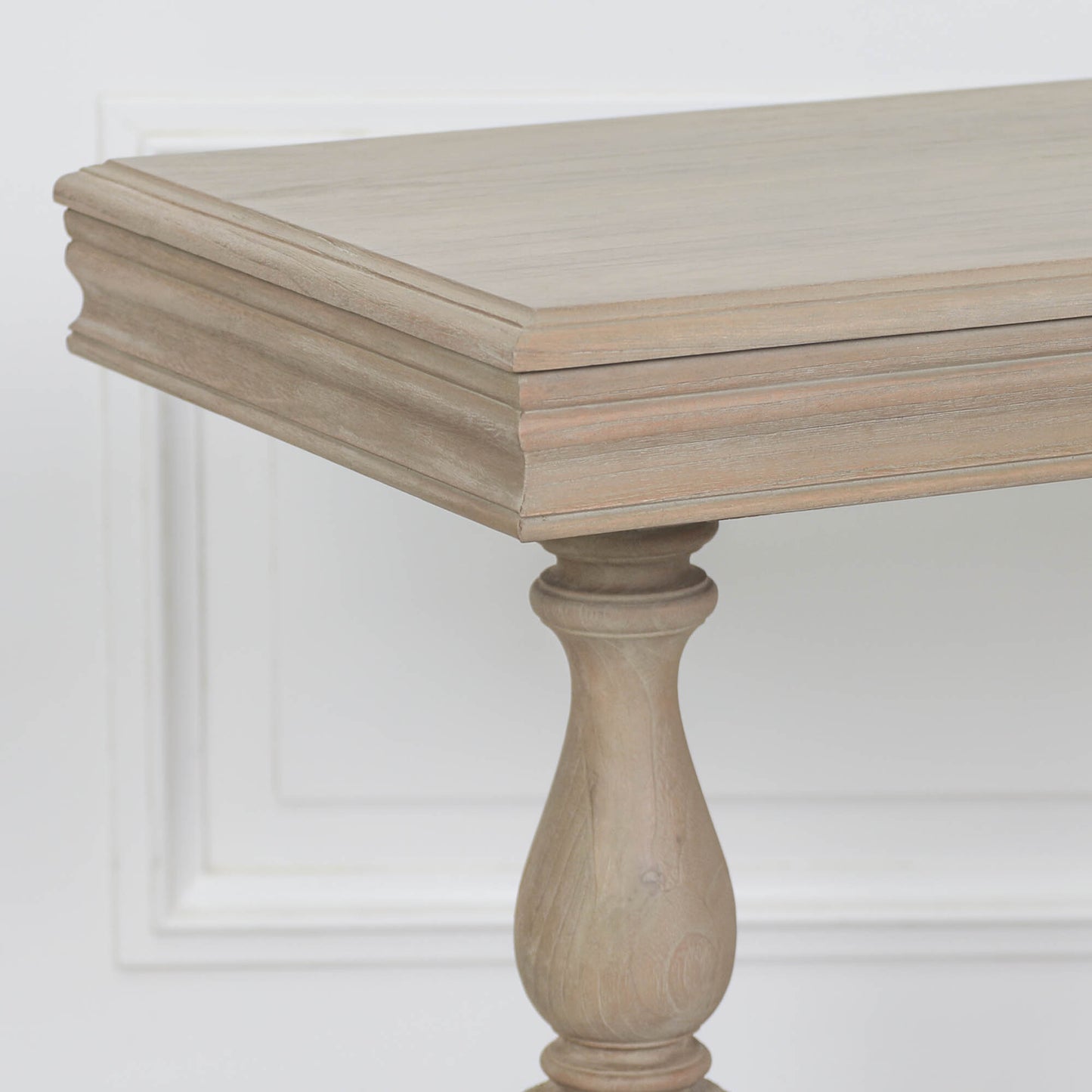 Arbouré Rustic White Cedar Console Table with Carved Drawer