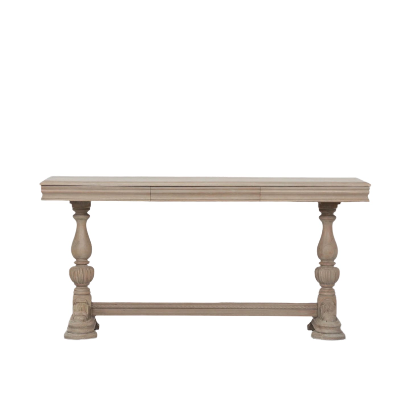 Arbouré Rustic White Cedar Console Table with Carved Drawer