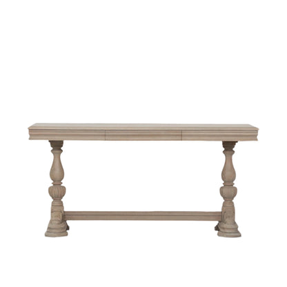 Arbouré Rustic White Cedar Console Table with Carved Drawer