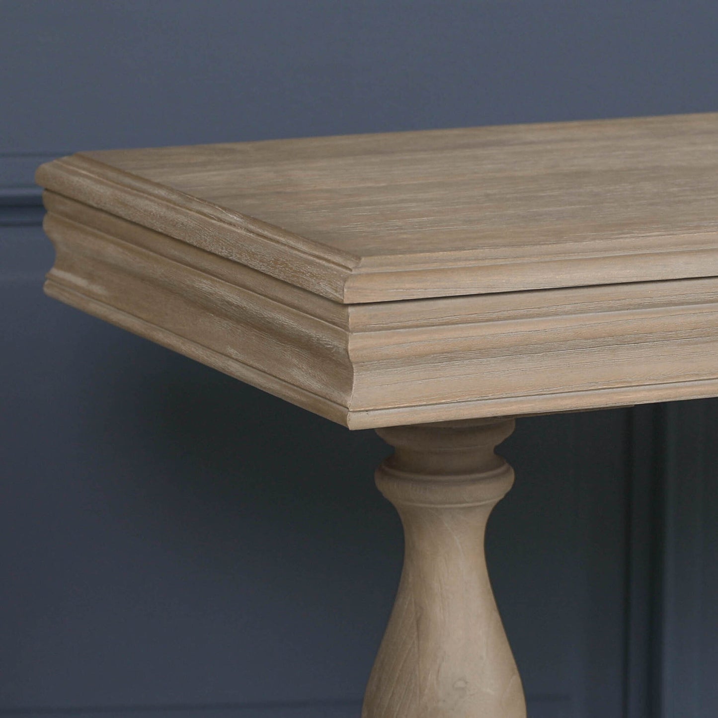 Arbouré Rustic White Cedar Console Table with Carved Drawer
