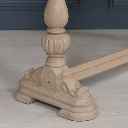Arbouré Rustic White Cedar Console Table with Carved Drawer