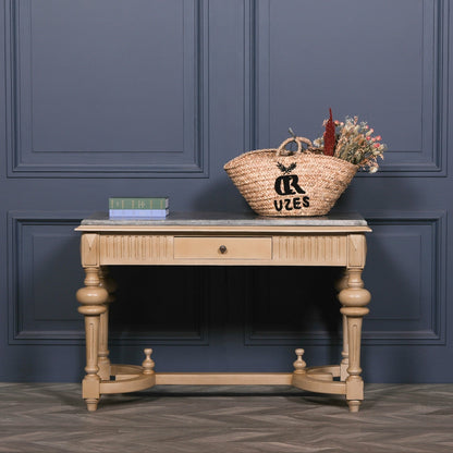 Arbouré Painted White Cedar Console Table with Stone Top