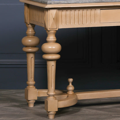 Arbouré Painted White Cedar Console Table with Stone Top