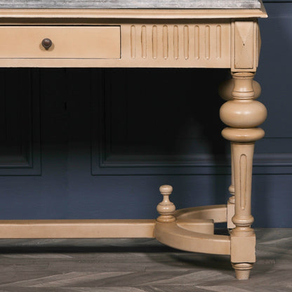 Arbouré Painted White Cedar Console Table with Stone Top
