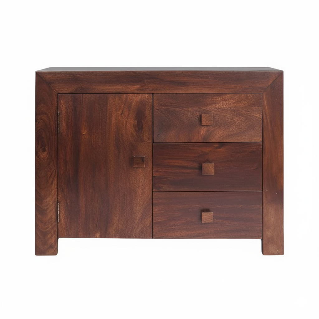 Nala Dark Mango Wood 3 Drawer Sideboard