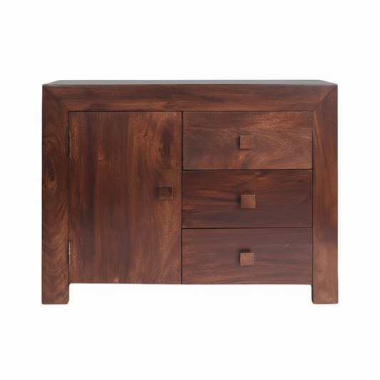 Nala Dark Mango Wood 3 Drawer Sideboard