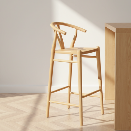Wishbone 76cm Solid Bar Stool