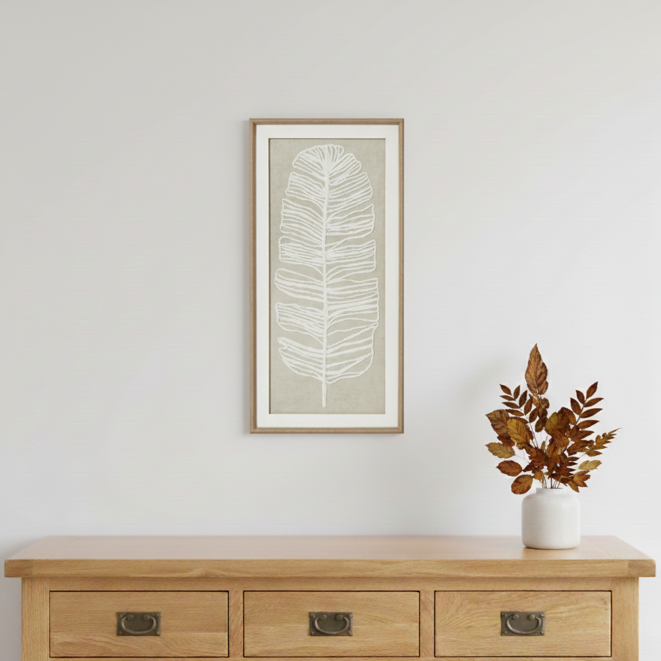 Plume White Feather Large Framed Wall Art