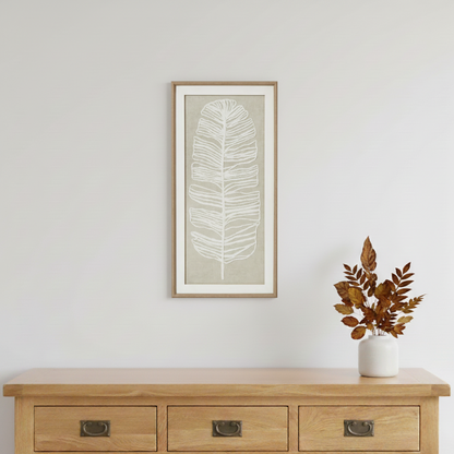 Plume White Feather Large Framed Wall Art