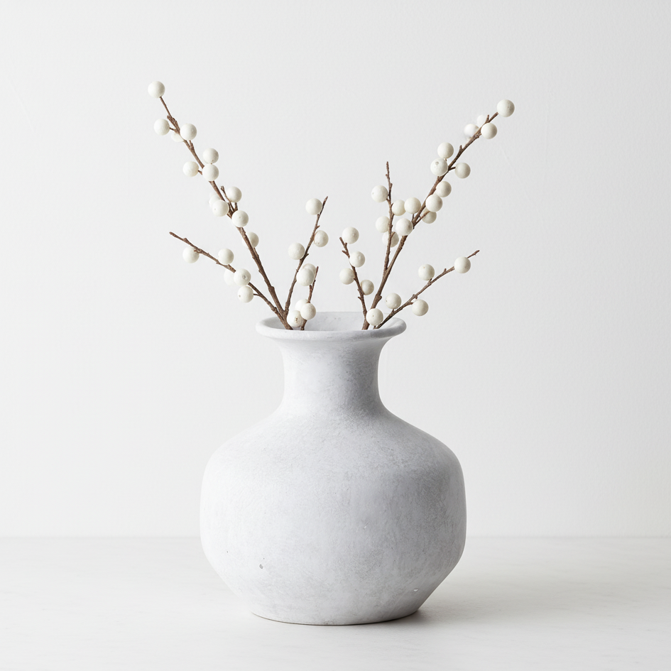 Darcy Squat Stone Vase