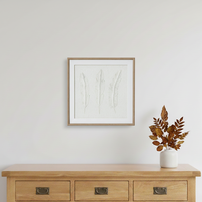 Solli White Feathers Framed Canvas Wall Art