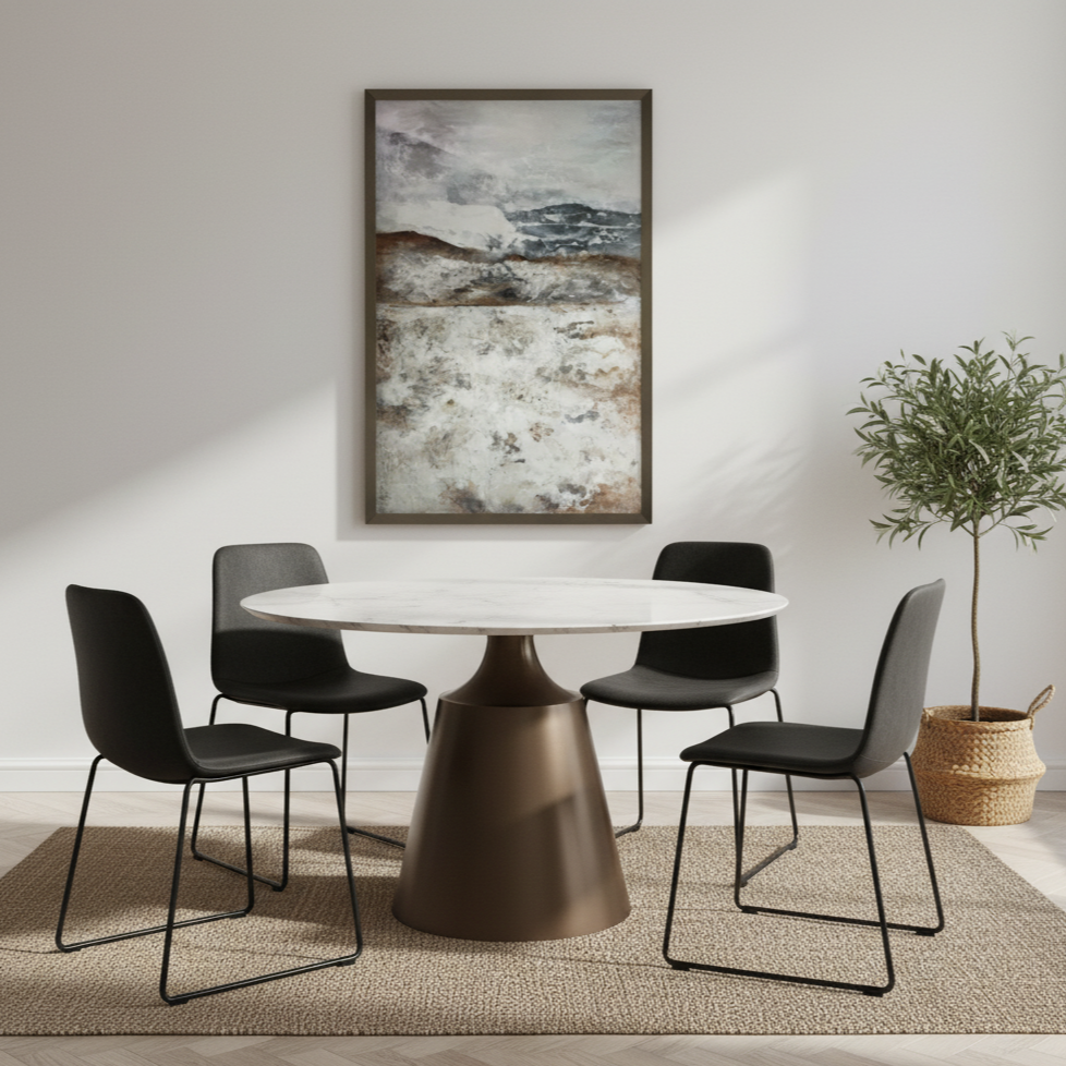 Ines 1.2m Bronze Base Large Dining Table