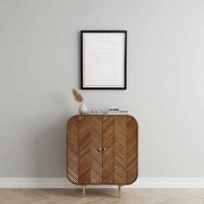 Aranya Solid Wood 2 Door Chip Sideboard