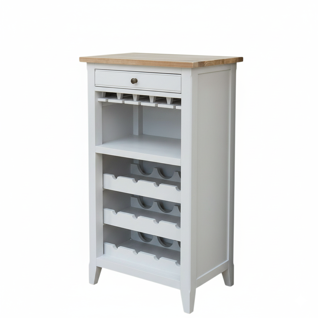 Signature Grey Wine Rack & Glass Storage Cabinet