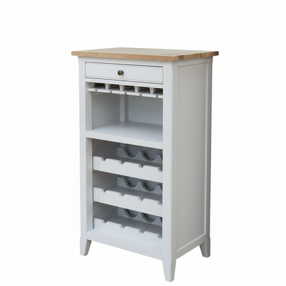 Signature Grey Wine Rack & Glass Storage Cabinet