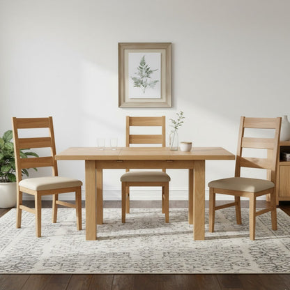 Dewsbury Oak 1.25M Butterfly Extendable Dining Table