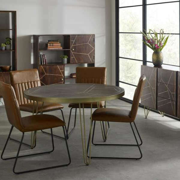 Amalfi Dark Gold Round Dining Table