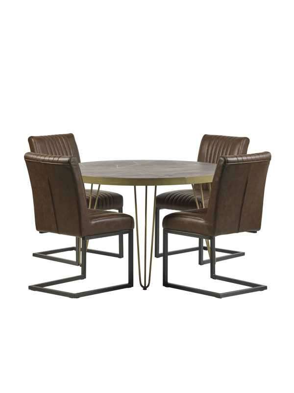 Amalfi Dark Gold Round Dining Table