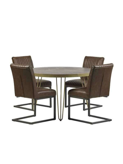 Amalfi Dark Gold Round Dining Table