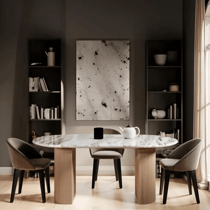 Stonebrook Mango Wood & Natural Marble 6-8 Seater Dining Table