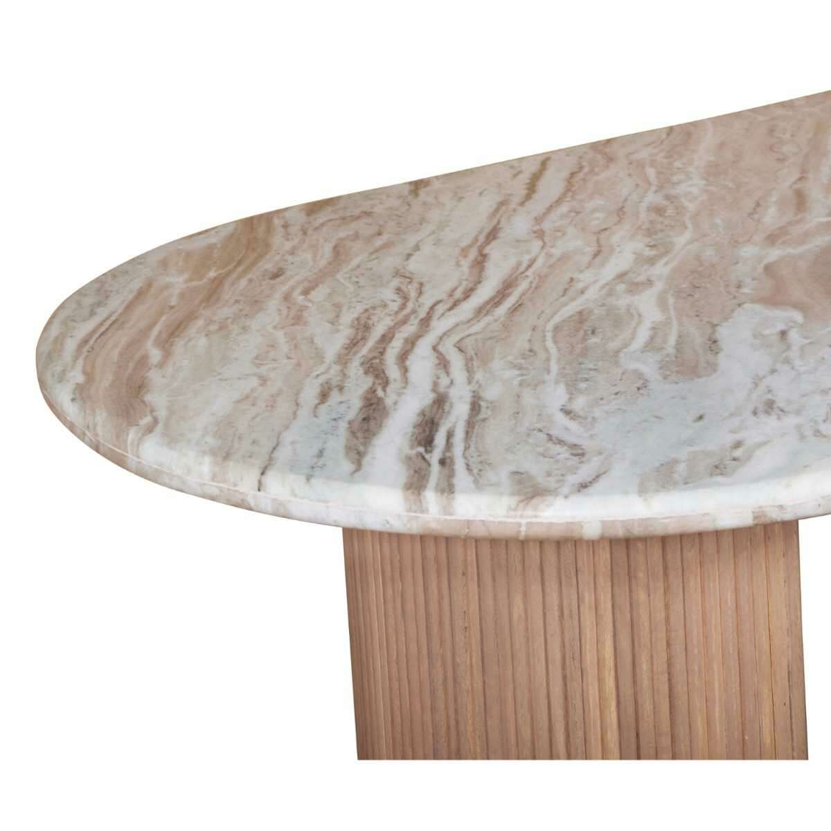 Stonebrook Mango Wood & Natural Marble 6-8 Seater Dining Table