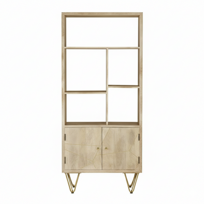 Light Gold Mango Wood Bookcase