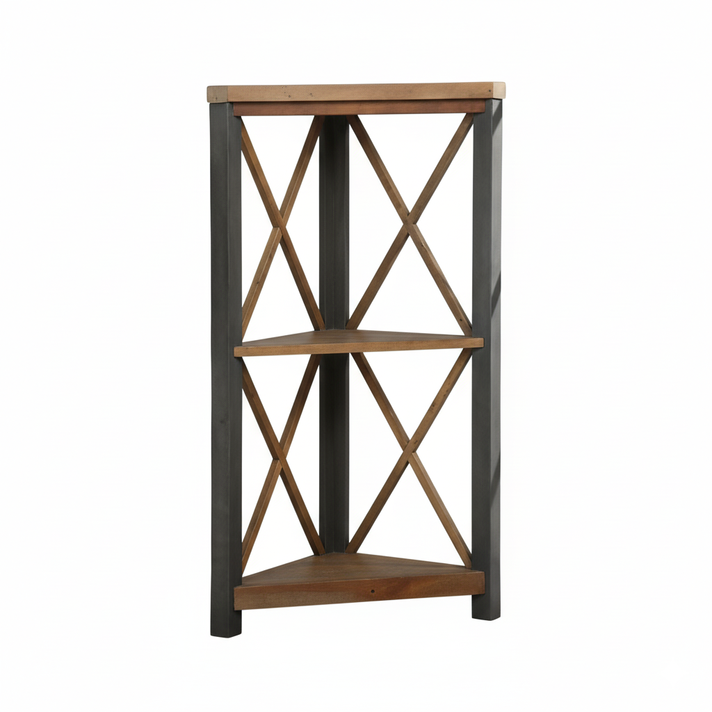 Urban Elegance Reclaimed Small Corner Bookcase