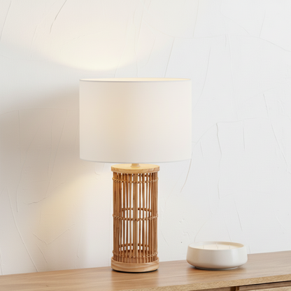 Sorbus Natural Ribbed Tall Table Lamp