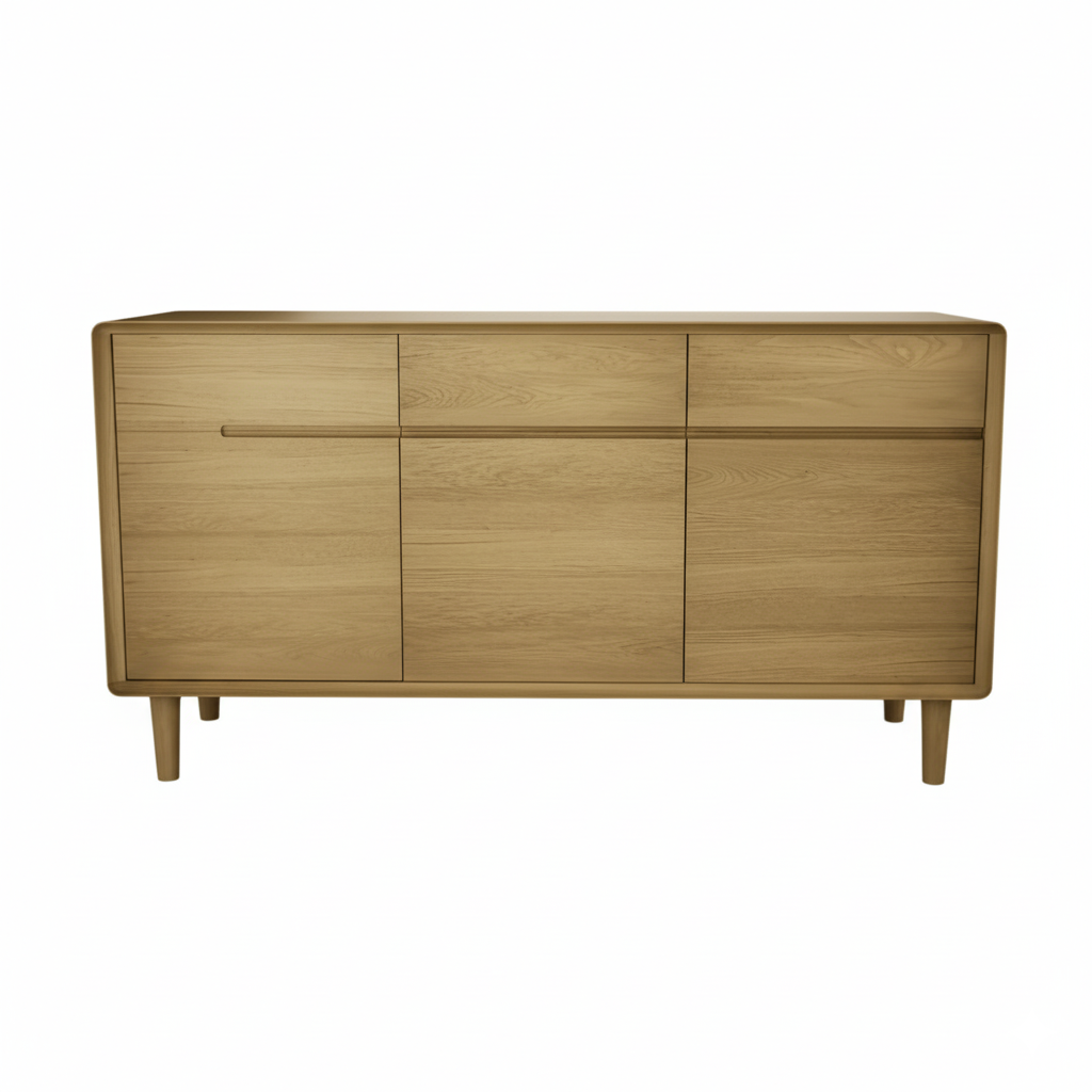 Scandic Solid Oak 3 Door Large Sideboard
