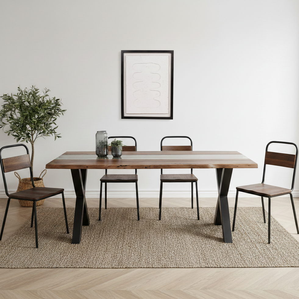 Live Edge Acacia Wood River Dining Table