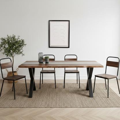 Live Edge Acacia Wood River Dining Table