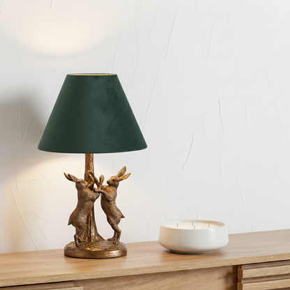 Antique Gold Marching Hares Table Lamp